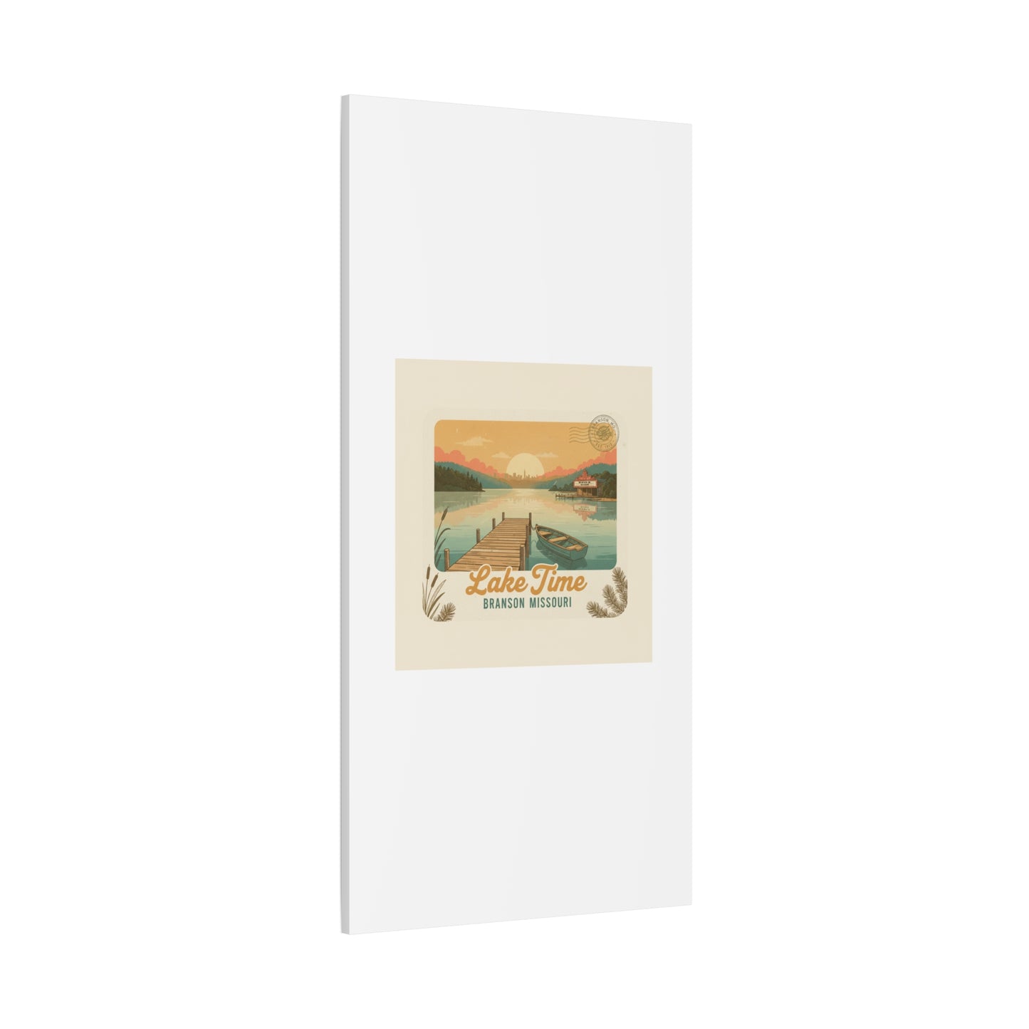 Vintage Postcard Canvas Lake Time Print