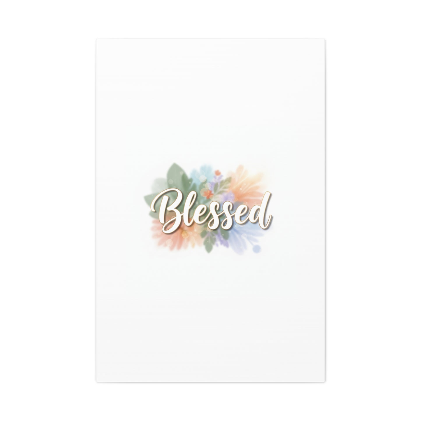 Blessed Floral Script Canvas