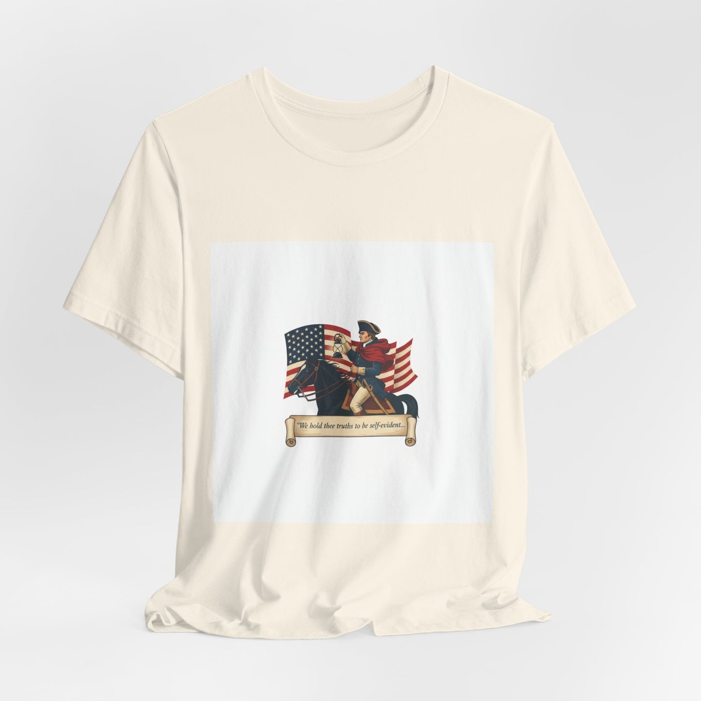 Patriotic Rider Tee | vintage Americana emblem, minimal crest, nature symbols