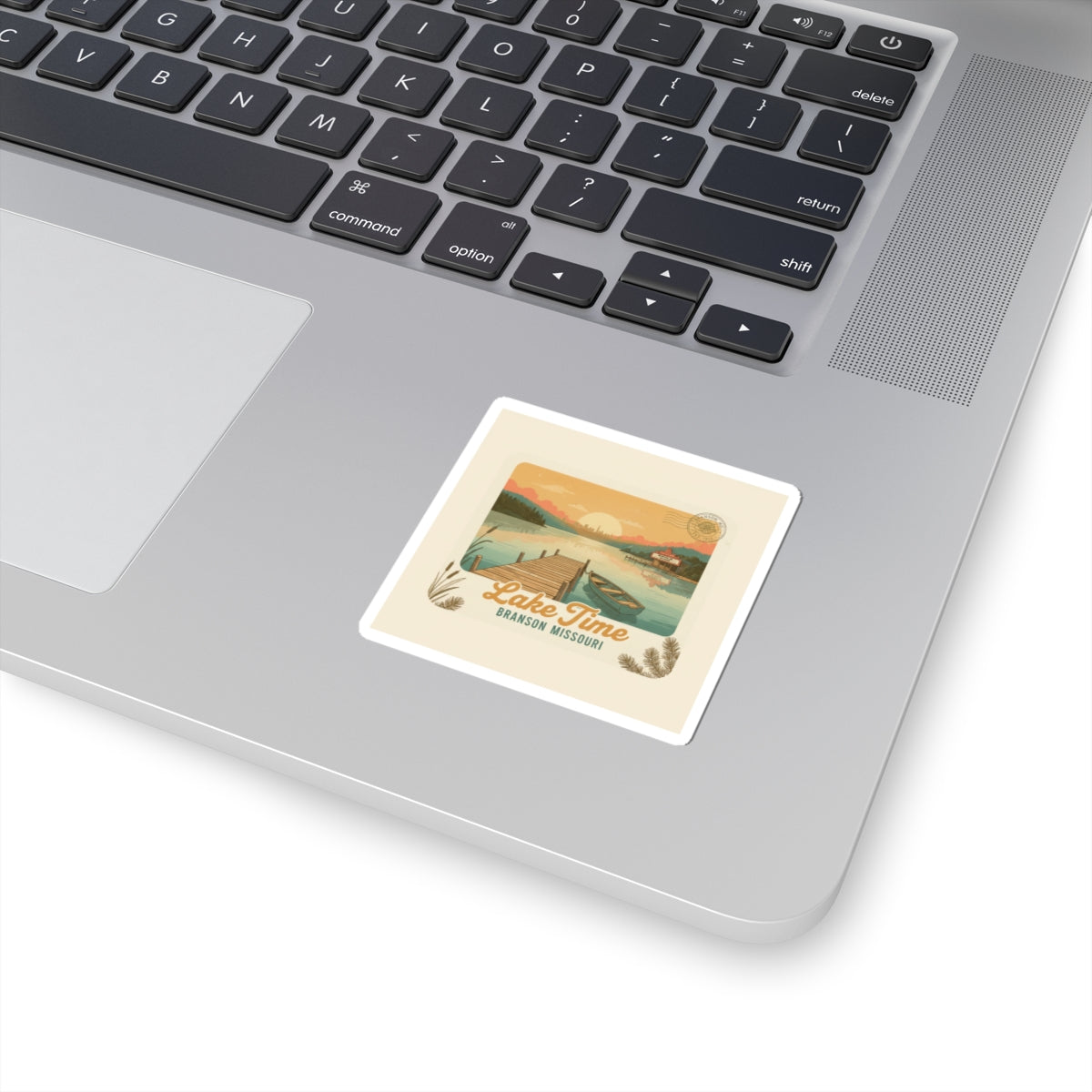 Lake Time Vintage Postcard Kiss-Cut Stickers