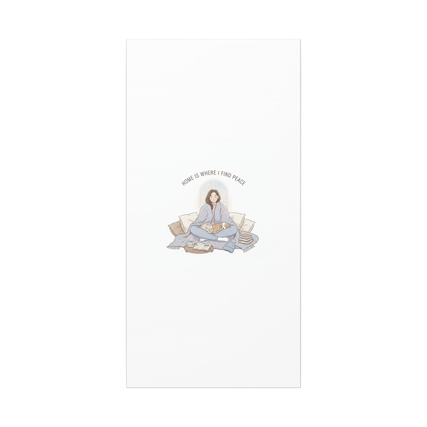 Home Is Where I Find Peace Canvas | Cozy Homebody Wall Art, Introvert Winter