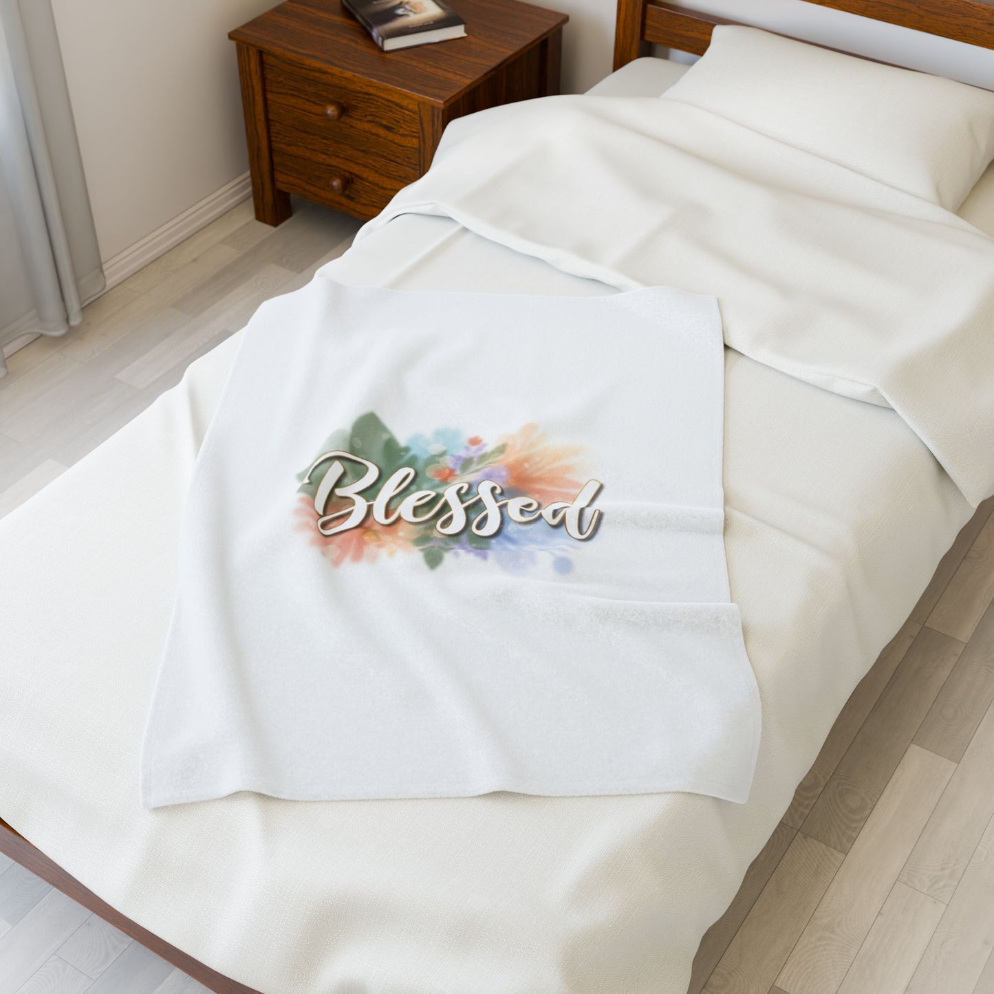 Blessed floral script Blanket