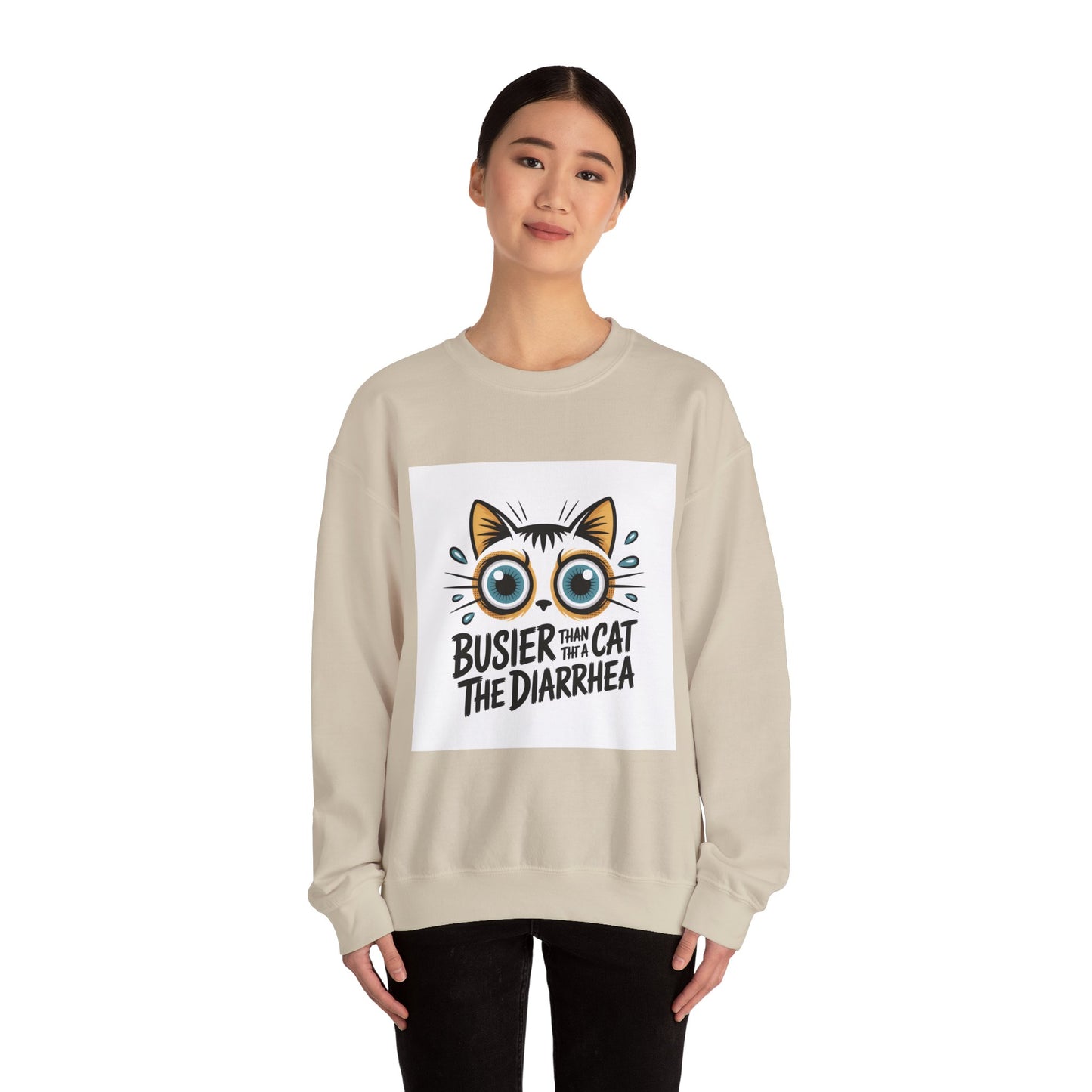 Funny Cat Illustration Sweatshirt