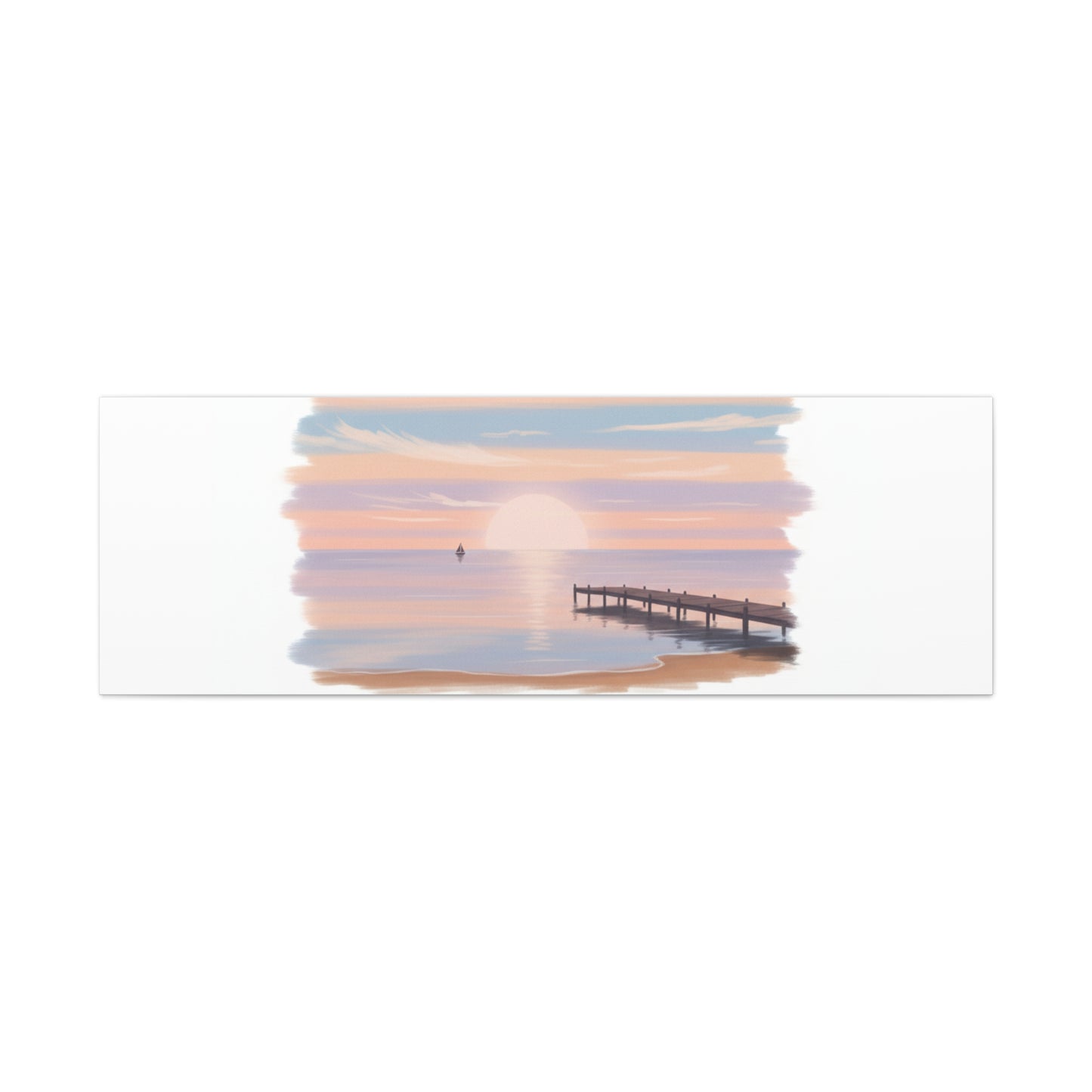 Sunset Hour Canvas, Matte Stretched 1.25" | Minimal Luxe Gold Accent