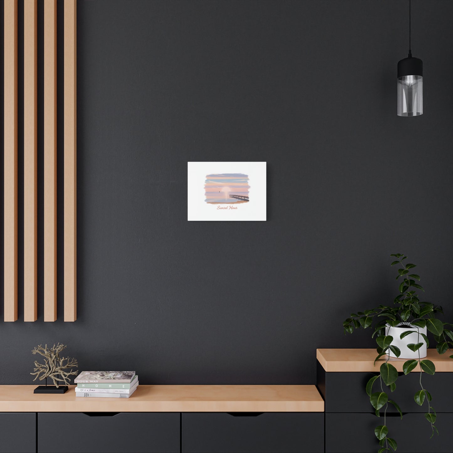 Sunset Hour Canvas, Matte Stretched 1.25" | Minimal Luxe Gold Accent