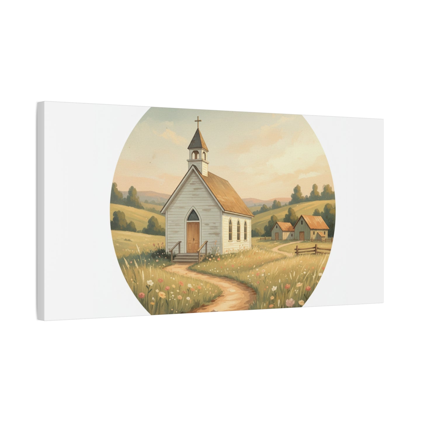 Country Church Matte Canvas, Stretched, 1.25"