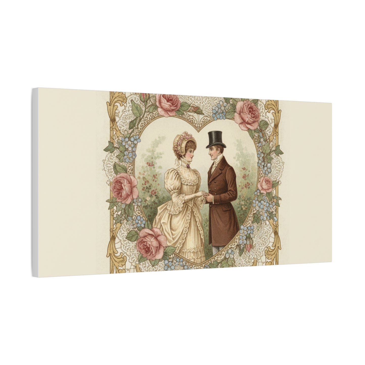 Victorian Valentine Print Canvas | Retro Americana, Vintage Romance