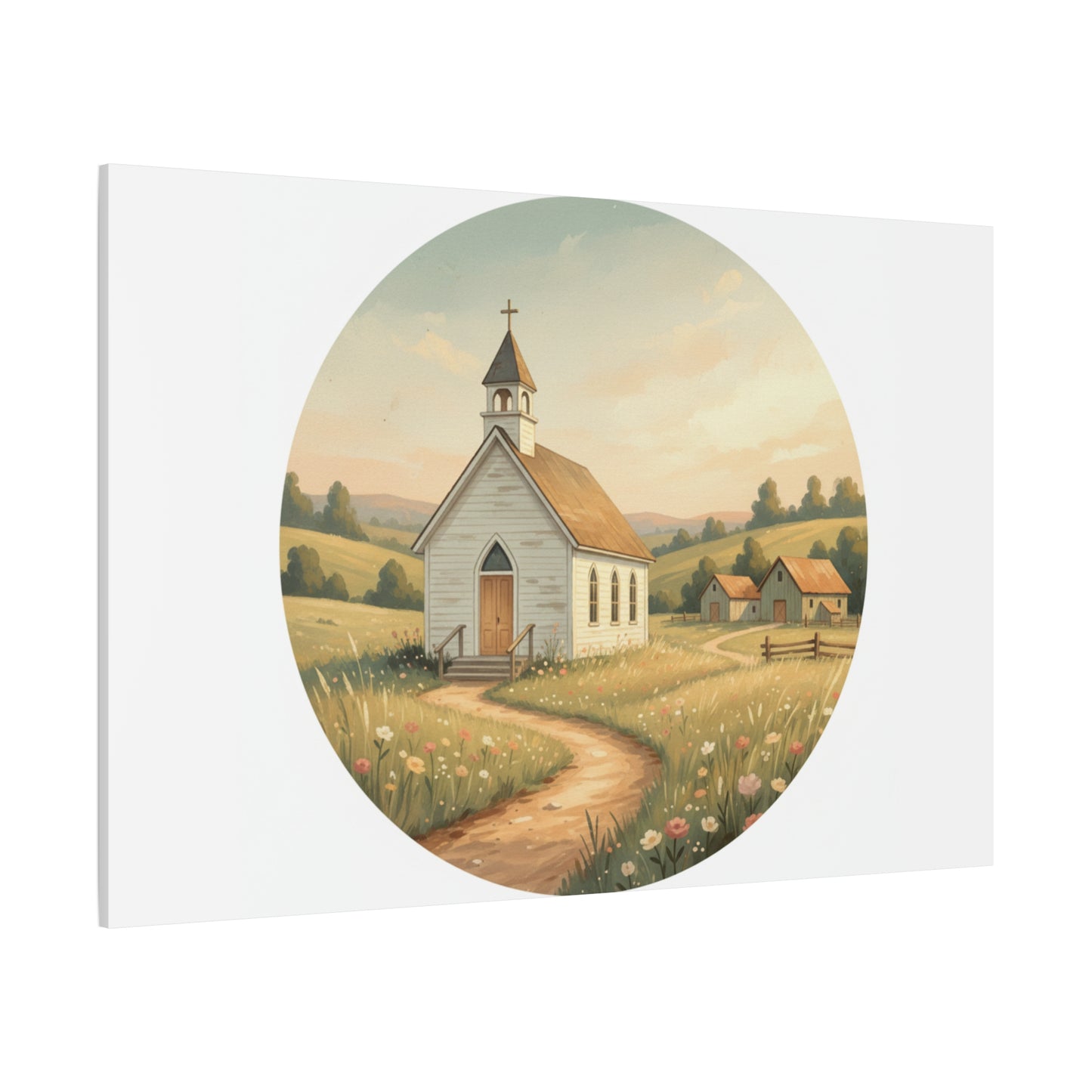 Country Church Matte Canvas, Stretched, 1.25"