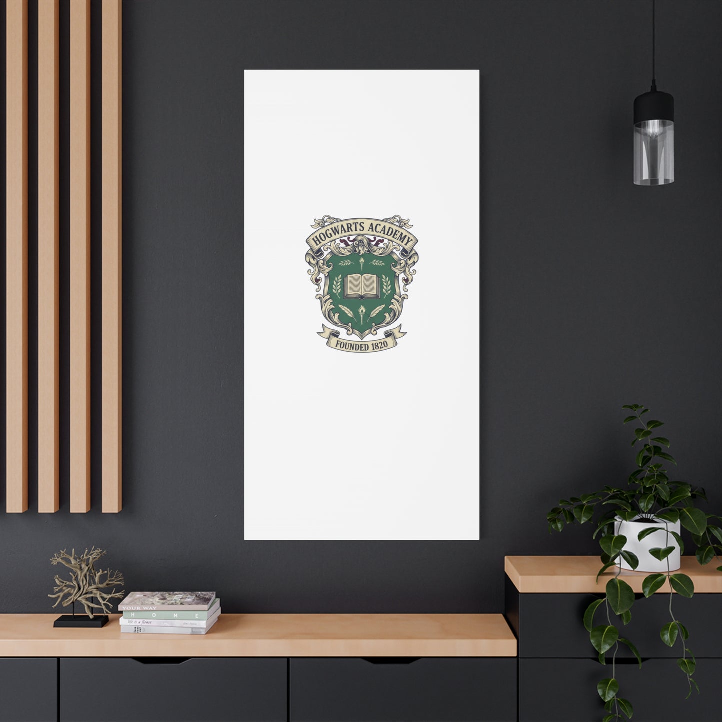 Hogwarts Ivy-Style Emblem Canvas | vintage club logo, old money crest