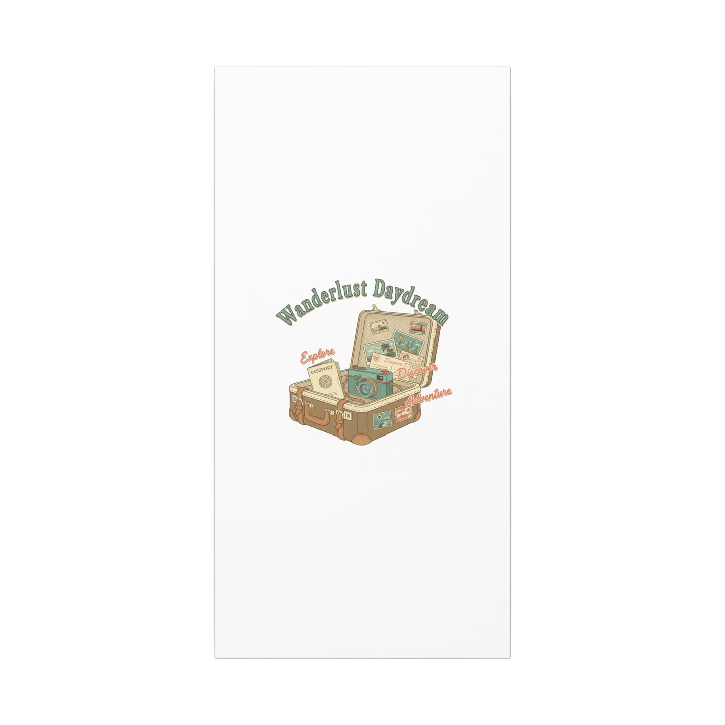 Wanderlust Daydream Travel Postcard Canvas | Retro Travel Stamp Decor