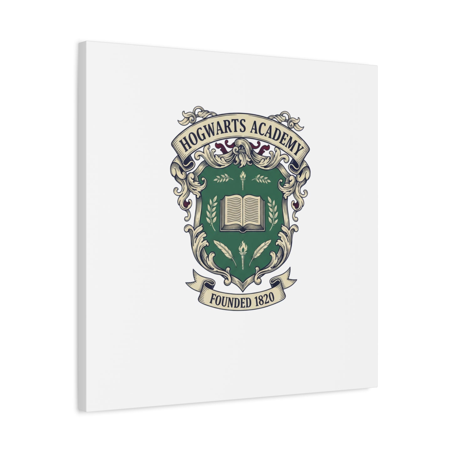 Hogwarts Ivy-Style Emblem Canvas | vintage club logo, old money crest