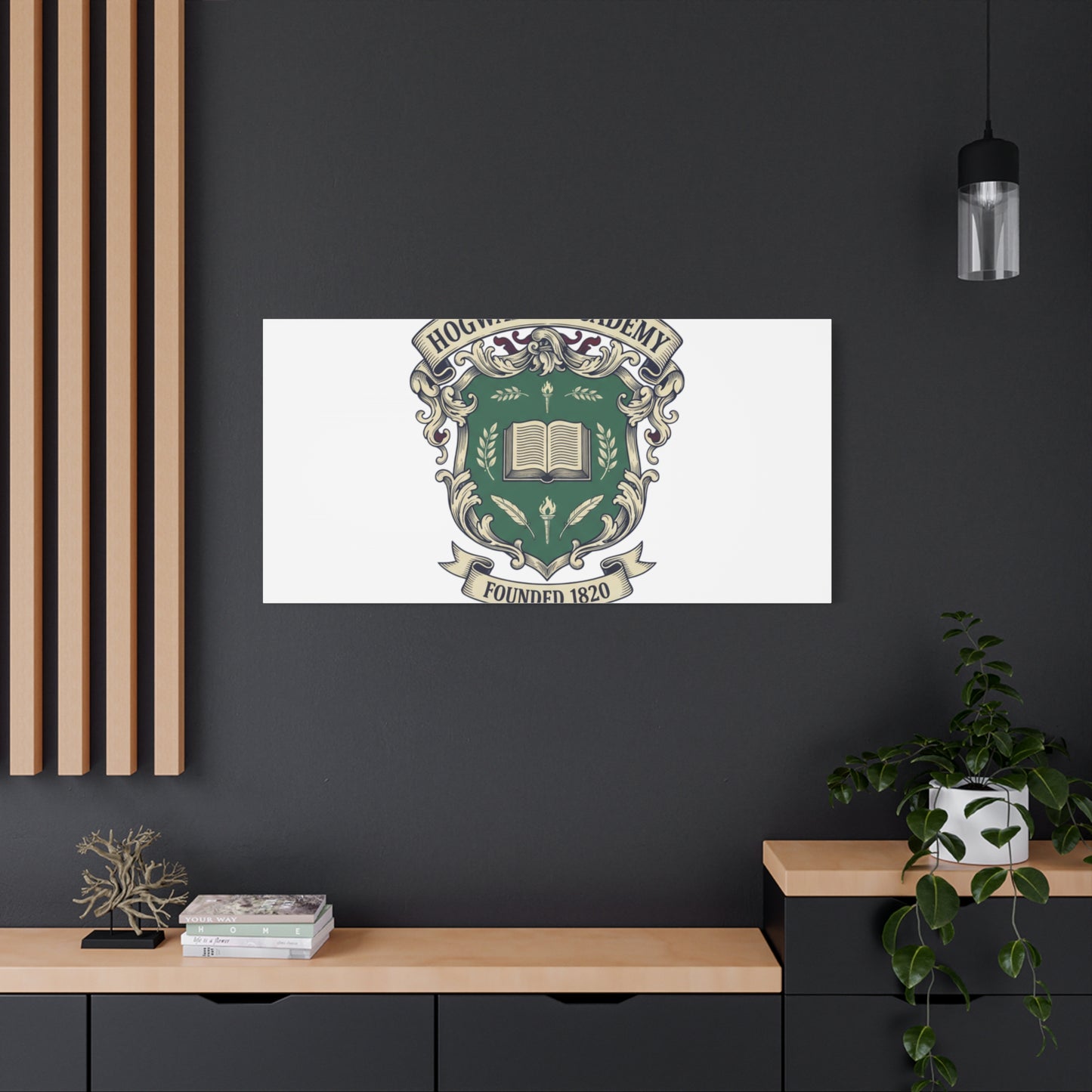 Hogwarts Ivy-Style Emblem Canvas | vintage club logo, old money crest