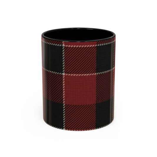 Red Black Buffalo Plaid Accent Coffee Mug — Rustic Farmhouse 11/15oz