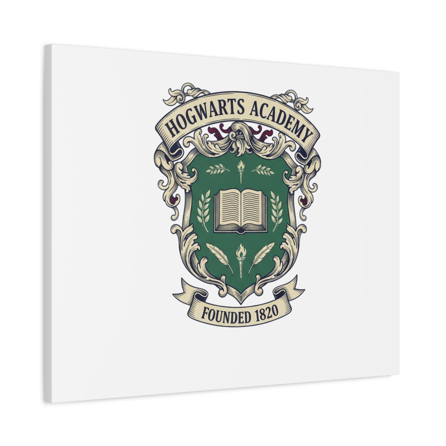 Hogwarts Ivy-Style Emblem Canvas | vintage club logo, old money crest