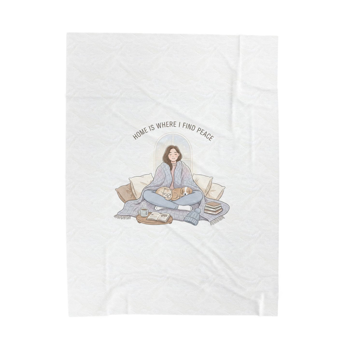 Home Is Where I Find Peace Velveteen Blanket | Introvert Homebody, Cozy Winter